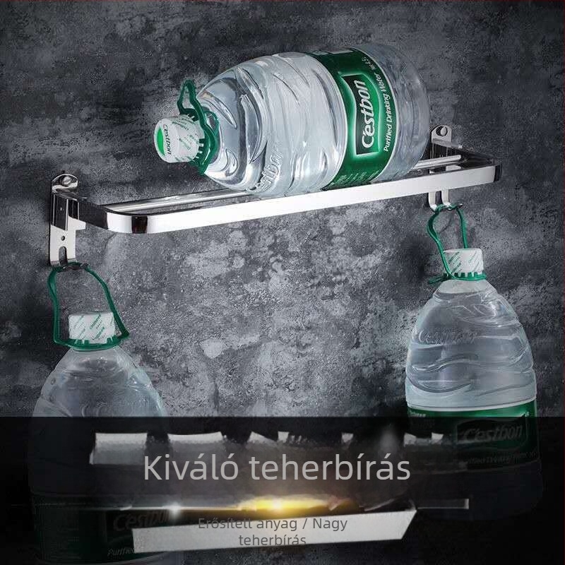 Fali törölközőtartó - rozsdamentes acél, 2 szintű, 50 kg teherbírás, precíz polírozás, könnyed luxus