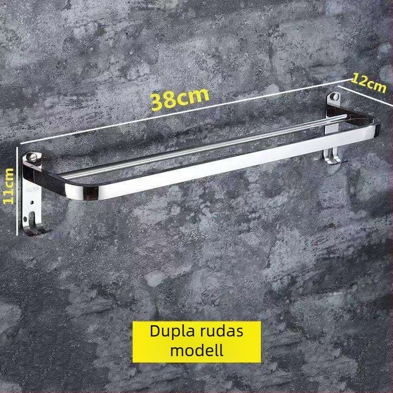 Fali törölközőtartó - rozsdamentes acél, 2 szintű, 50 kg teherbírás, precíz polírozás, könnyed luxus