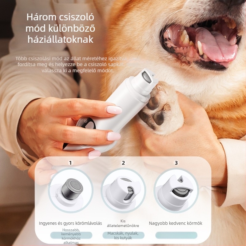 LED világítású háziállat-grooming vágó – 2 az 1-ben vágás és körömcsiszolás, ABS test, márka South Wave Cat