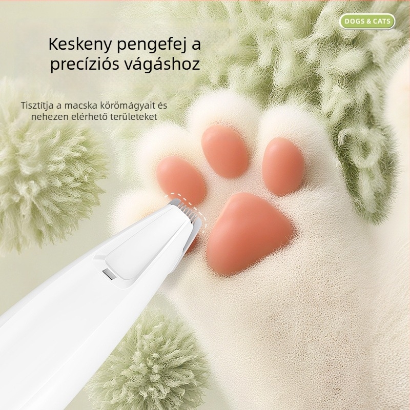 Elektronikus kisállat-klipper kutyák és macskák számára, biztonságos, csendes, LED világítással, ABS tokozás