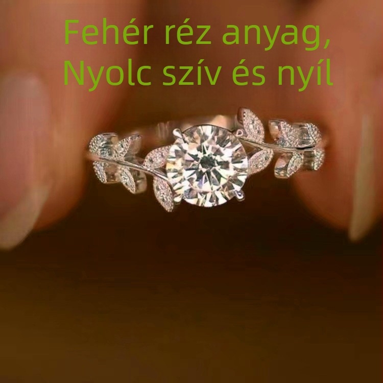 Korona és virág mintázatú réz gyűrű, Seiko felülettel, 2024 tavasz kiadás, női könnyű luxus ékszer