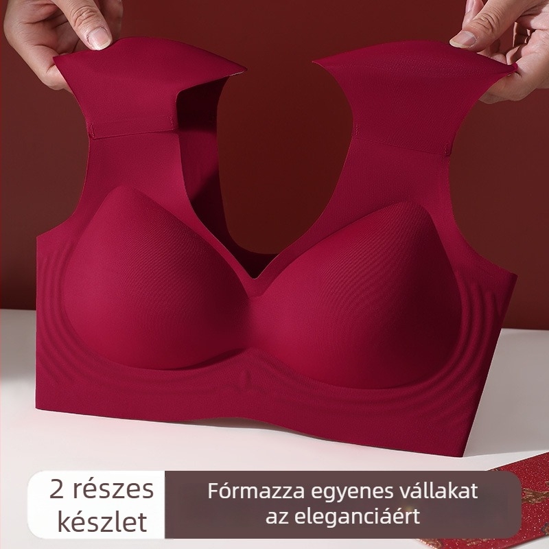 Sima varrás nélküli töltött melltartó a liftért és oldalsó kontúrért, lélegző, fix dupla vállpántokkal, közepes formázott kosarak