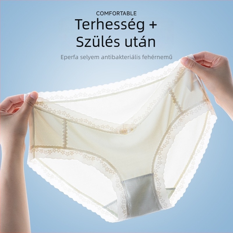 7A Antibakteriális terhesnői alsónemű, alacsony derekú, ice silk anyagból, mulberry selyem béléssel