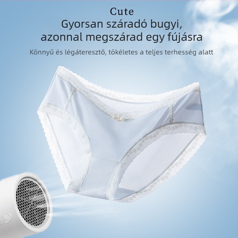 7A Antibakteriális terhesnői alsónemű, alacsony derekú, ice silk anyagból, mulberry selyem béléssel
