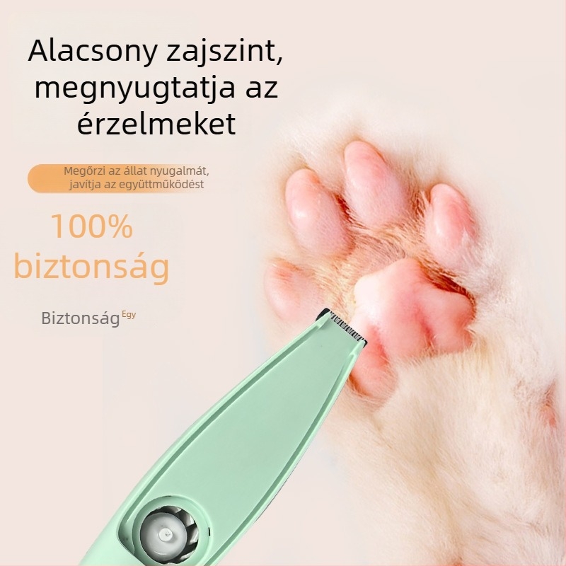Háziállatok mancsainak szőrzetvágója - újratölthető, beépített porgyűjtővel, alacsony zajszint, elektromos trimming macskáknak és kutyáknak