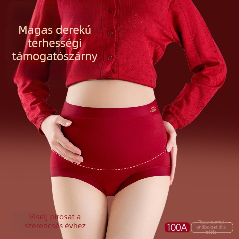 Gurao 8110 kismama alsónemű, magas derekú has támasztás, pamut anyagból, 100% pamut belső rész, minden évszakban viselhető
