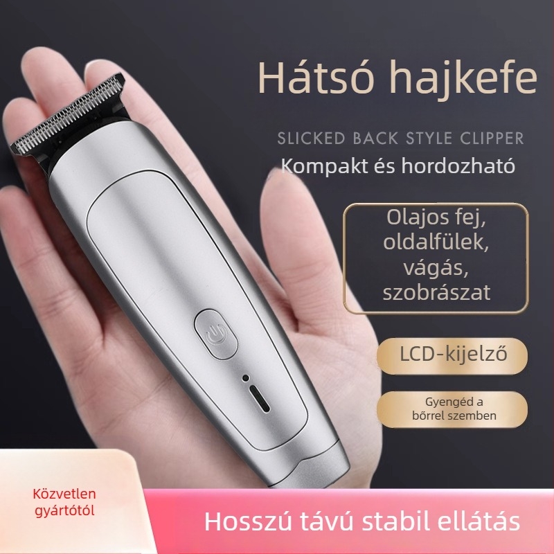 Vízálló elektromos hajvágó - beépített 500-800 mAh akkumulátorral, kefés motor, rozsdamentes acél vágófej, kivehető, mosható vágófej