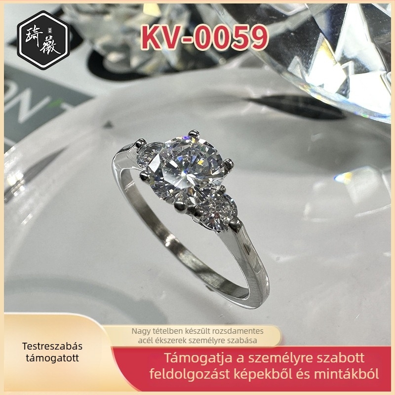 Gyűrű titánacélból, geometriai stílus, Seiko feldolgozás, Qiwei Jewelry