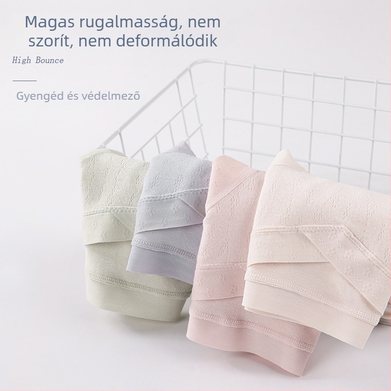 Pamut antibakteriális terhes bugyi, alacsony derék, hasat támogató, légáteresztő és rugalmas, közép- és késői terhességre, nagy méret