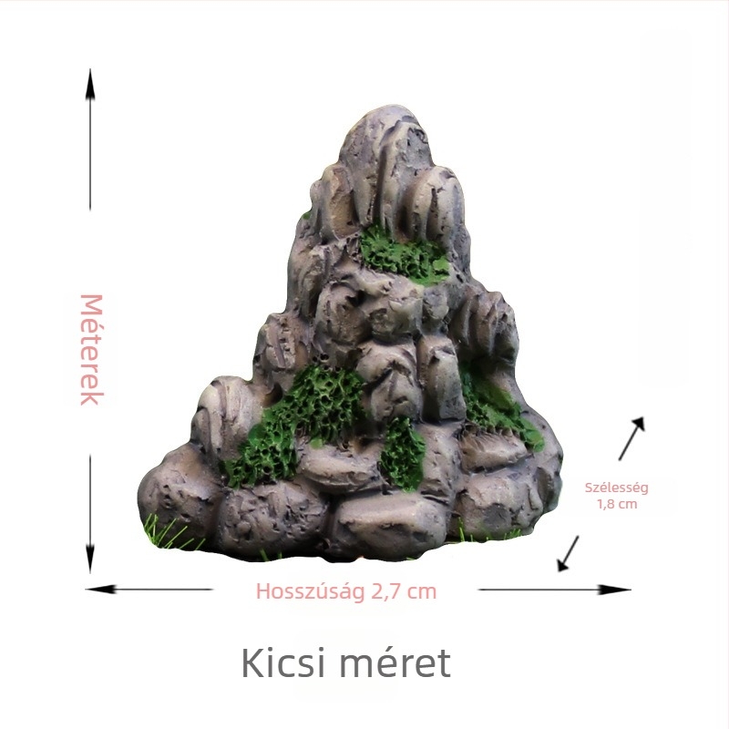 Gyanta mini táj dísz, kézzel készített, életképszerű modell, idilli stílus, alkalmas szukkulensek és akváriumok számára