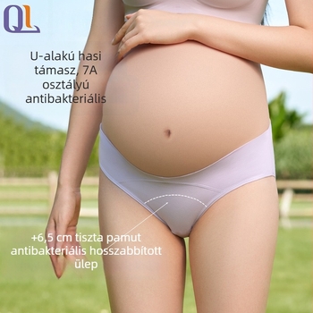 Pamut kismama fehérnemű hasi támasztással középső és késői terhességhez
