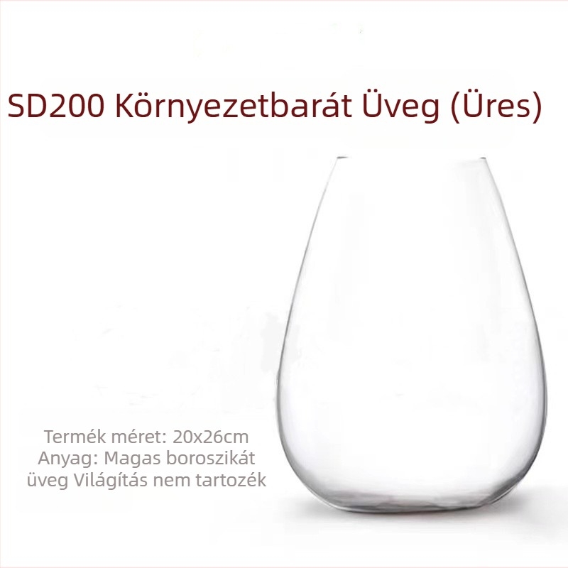 Boroszilikát üveg mikro tájképpel és mohával — asztali dekor, karton csomagolás, ajándékba adható