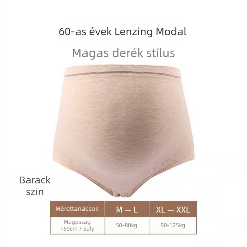 Maternity magas derekú, varrat nélküli alsó, modal-pamut keverék, pamut bélés, lélegző
