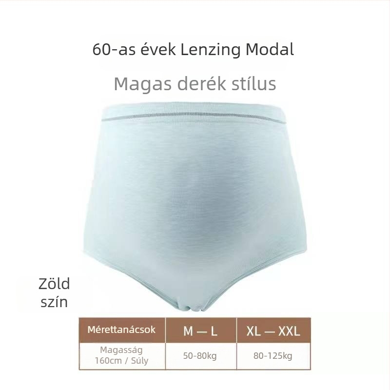 Maternity magas derekú, varrat nélküli alsó, modal-pamut keverék, pamut bélés, lélegző