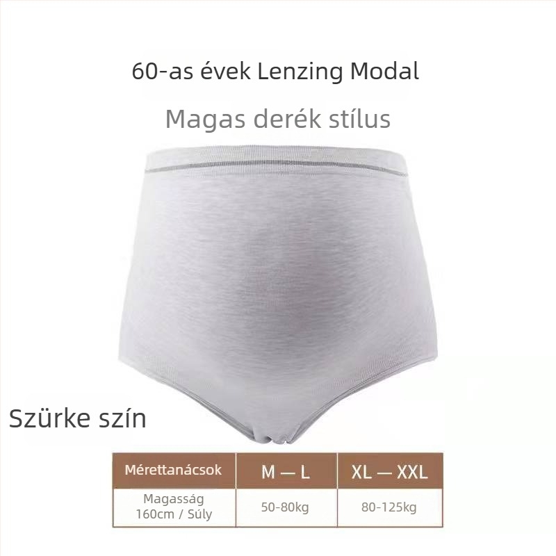 Maternity magas derekú, varrat nélküli alsó, modal-pamut keverék, pamut bélés, lélegző