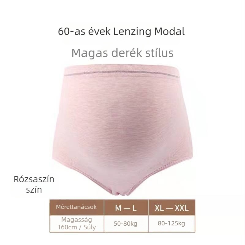 Maternity magas derekú, varrat nélküli alsó, modal-pamut keverék, pamut bélés, lélegző