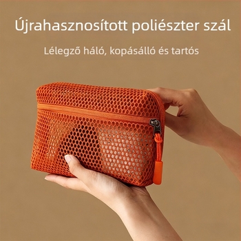 Mujl stílusú kozmetikai neszesszer, kis méretű, hordozható rúzstároló, átlátszó és lélegző