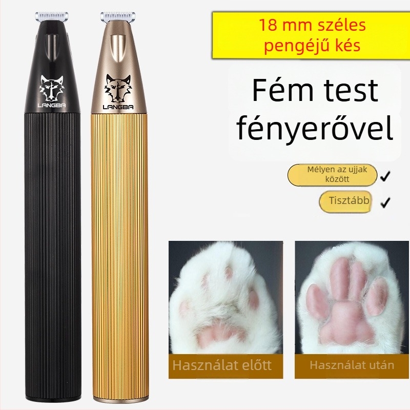 Háziállatok szőrvágó készülék széles vágófejjel – Wolf Master, fémből készült, macskák és kutyák számára (arc, fül, szem, tappancs)