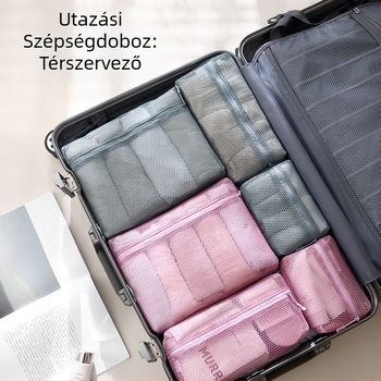 Kozmetikai tároló táska - Átlátszó háló, kocka alakú (Poliészter; Többfunkciós; Utazáshoz; Fürdőszobai tárolás)