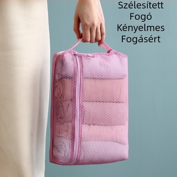 Kozmetikai tároló táska - Átlátszó háló, kocka alakú (Poliészter; Többfunkciós; Utazáshoz; Fürdőszobai tárolás)