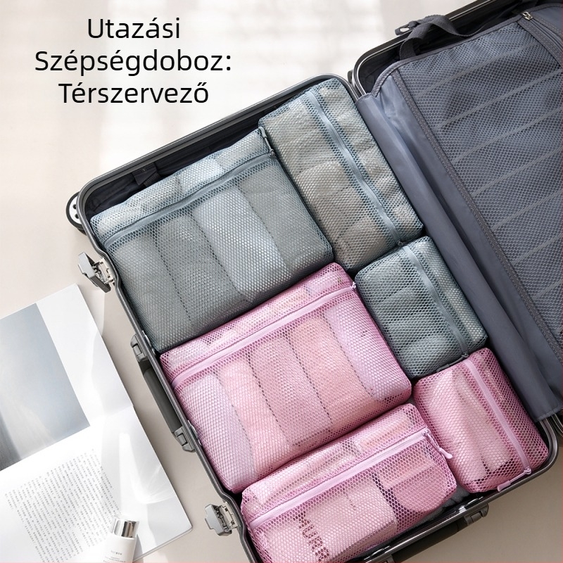 Kozmetikai tároló táska - Átlátszó háló, kocka alakú (Poliészter; Többfunkciós; Utazáshoz; Fürdőszobai tárolás)