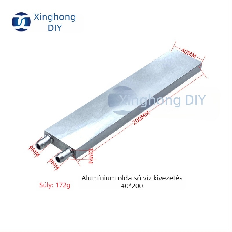 Alumínium vízhűtő fej — modell Aluminum cold head; anyag: alumínium; kompatibilis hőelvezető rendszerekkel; márka XHDIY