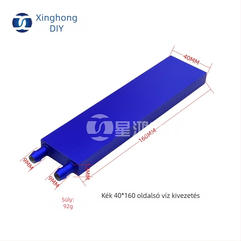 Alumínium vízhűtő fej — modell Aluminum cold head; anyag: alumínium; kompatibilis hőelvezető rendszerekkel; márka XHDIY