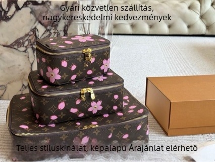 Bőr kozmetikai táska, hordozható, könnyű lux stílus, modell 456, mindennapi kozmetikumokhoz