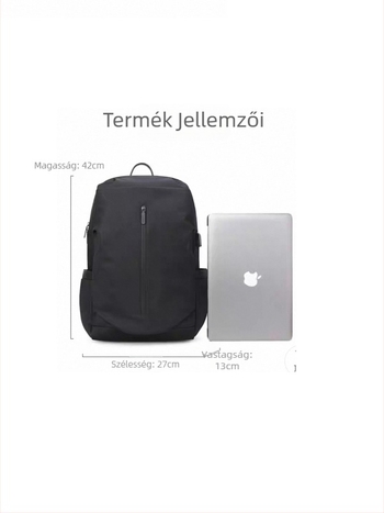 Laptop hátizsák, uniszex, poliészter, vízálló, városi minimalist Stílus, kapacitás 20–35L, kompatibil 16 hüvelykes laptophoz, ideális szabadidős utazásokhoz