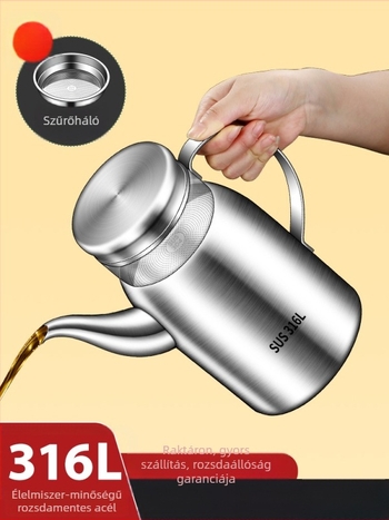 316L rozsdamentes acél olajtartó konyhához, élelmiszer-minőség, automatikus nyitás-zárás