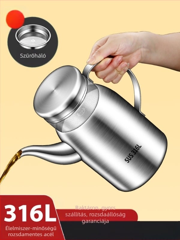 316L rozsdamentes acél olajtartó konyhához, élelmiszer-minőség, automatikus nyitás-zárás