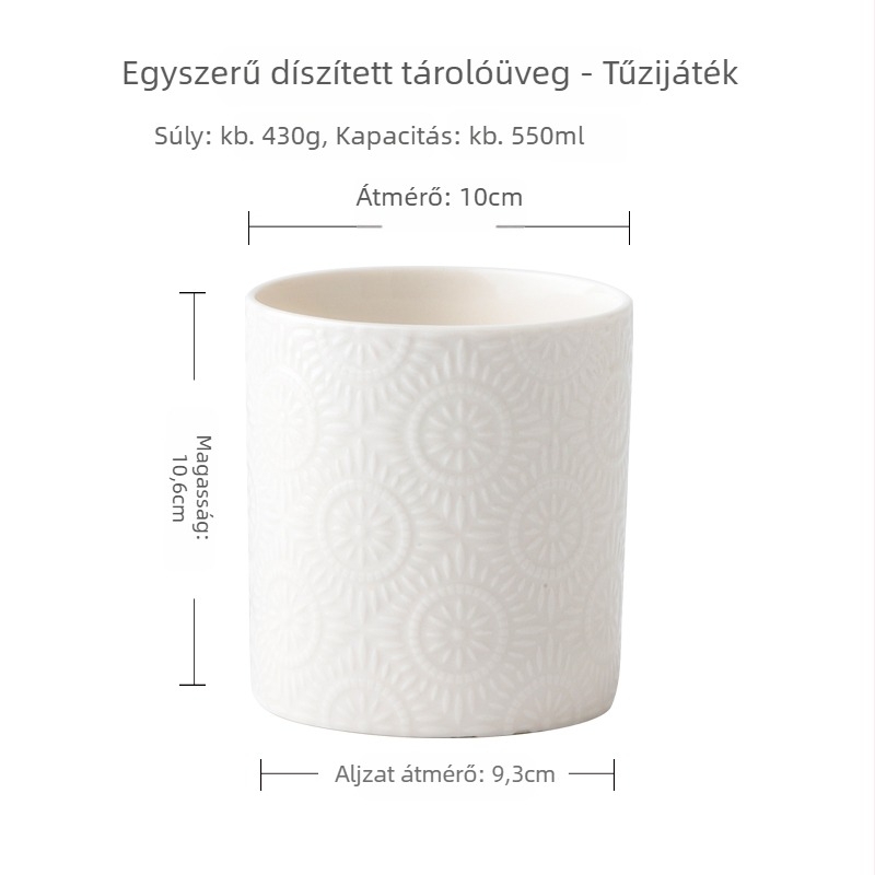 Kerámiából készült tárolóedény evőpálcikákhoz, evőeszközökhöz és kanálokhoz relieftes mintázattal; asztali tolltartó dekoráció