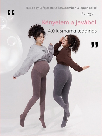 Várandós nőknek fleece-béléses harisnya, nagy méret, kényelmes és meleg, őszi-téli.