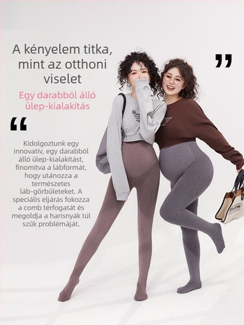 Várandós nőknek fleece-béléses harisnya, nagy méret, kényelmes és meleg, őszi-téli.