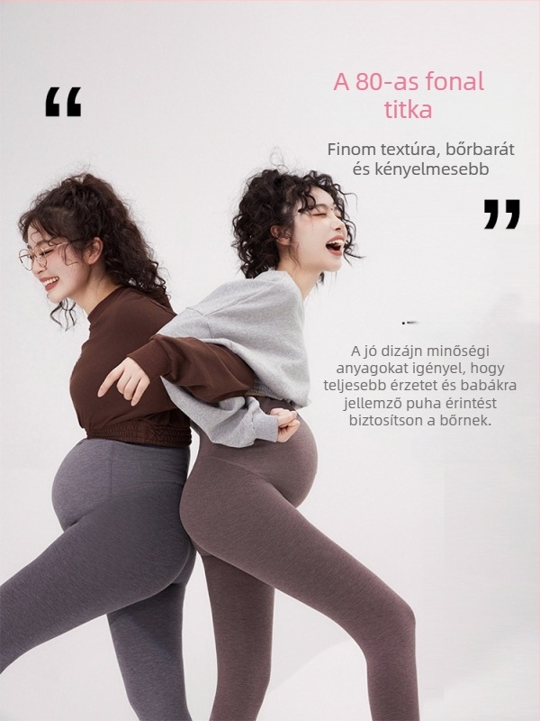 Várandós nőknek fleece-béléses harisnya, nagy méret, kényelmes és meleg, őszi-téli.