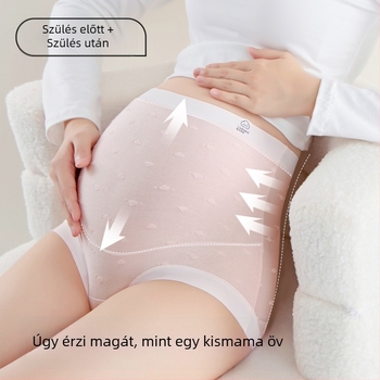 Modal pamut kismama alsó antibakteriális védelemmel, magas derekú pocaktámasz, terhesség kezdetétől végéig, plusz méret