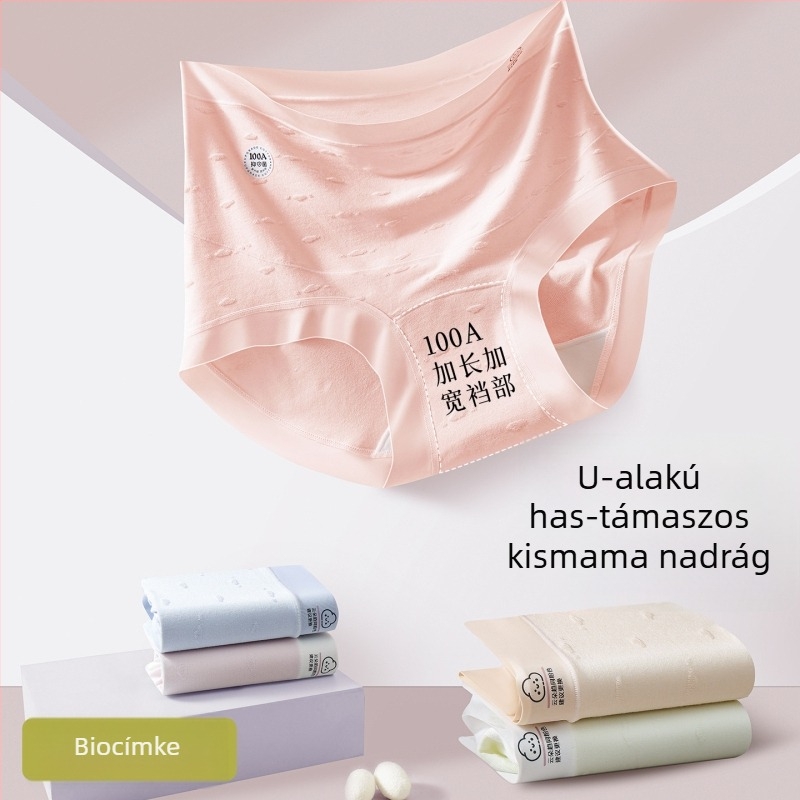 Modal pamut kismama alsó antibakteriális védelemmel, magas derekú pocaktámasz, terhesség kezdetétől végéig, plusz méret