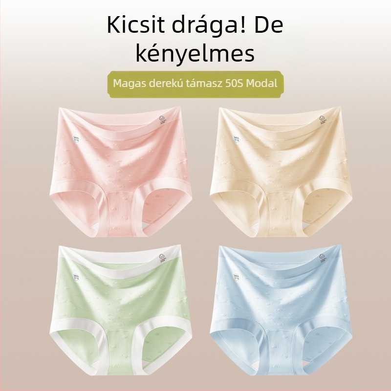 Modal pamut kismama alsó antibakteriális védelemmel, magas derekú pocaktámasz, terhesség kezdetétől végéig, plusz méret