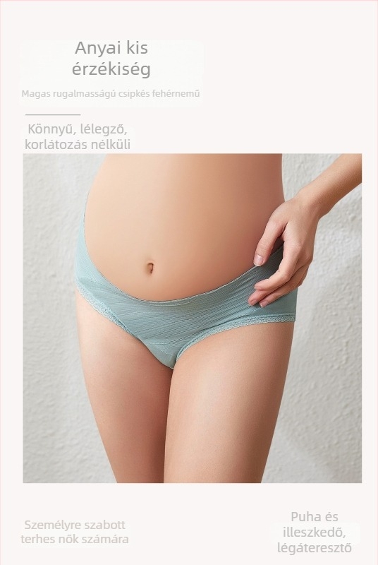 Kismama alsónemű rövidnadrág, 95% pamut, alacsony derekú, ágyéknál 100% pamut, szövetsűrűség 40