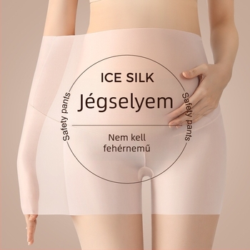 Anyaszügyi biztonsági alsó, magas derekú és hastámogató, Ice Silk nyomott kötött anyag (50–70% nylon), keresztcsontnál 80–90% regenerált cellulóz rost, minden évszakra