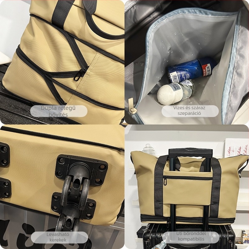 Kerekes utazótáska, bővíthető kapacitás, 36–55 L, nylon külső, uniszex utazáshoz
