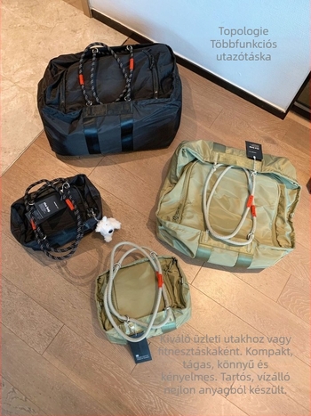 Uniszex 56–75L nylon utazótáska kültéri sportokhoz, vízálló, ultrakönnyű és összecsukható