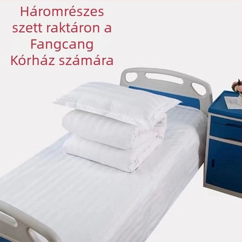 Great Ocean kórházi izolációs ágynemű készlet – három darab, 100% pamut, fehér, kórházak és szállodák számára