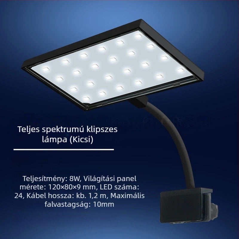 Teljes spektrumos akváriumi clamp lámpa, lágy fény, testreszabható teljesítmény, többfunkciós