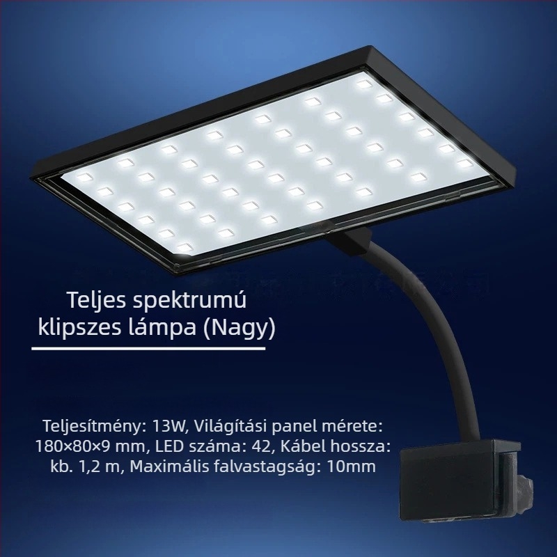 Teljes spektrumos akváriumi clamp lámpa, lágy fény, testreszabható teljesítmény, többfunkciós