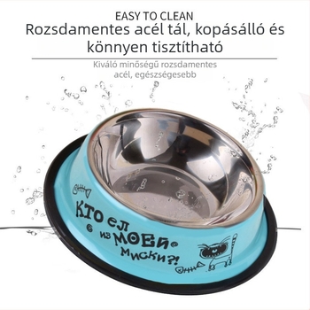 Színesre festett rozsdamentes acélból készült kutya- és macskatálak