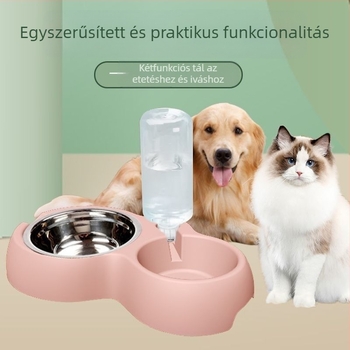 Két tálas etetőedény háziállatoknak automatikus vízellátással (Anyag: Más; Import: Nem; Automatikus etetés: Nem; Kategória: Kisállat etetőedények)