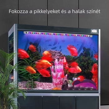 LED akváriumvilágítás, vízálló, RGB színváltó, kisméretű dekoratív lámpa akváriumhoz