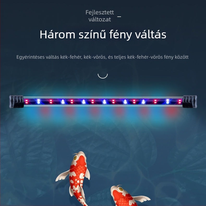 LED akváriumvilágítás, vízálló, RGB színváltó, kisméretű dekoratív lámpa akváriumhoz