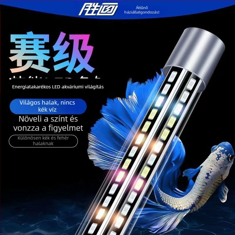 LED akváriumvilágítás, vízálló, RGB színváltó, kisméretű dekoratív lámpa akváriumhoz